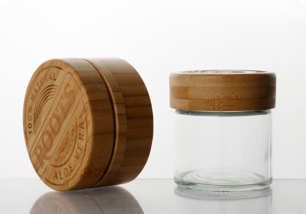 glass jar with bamboo lid