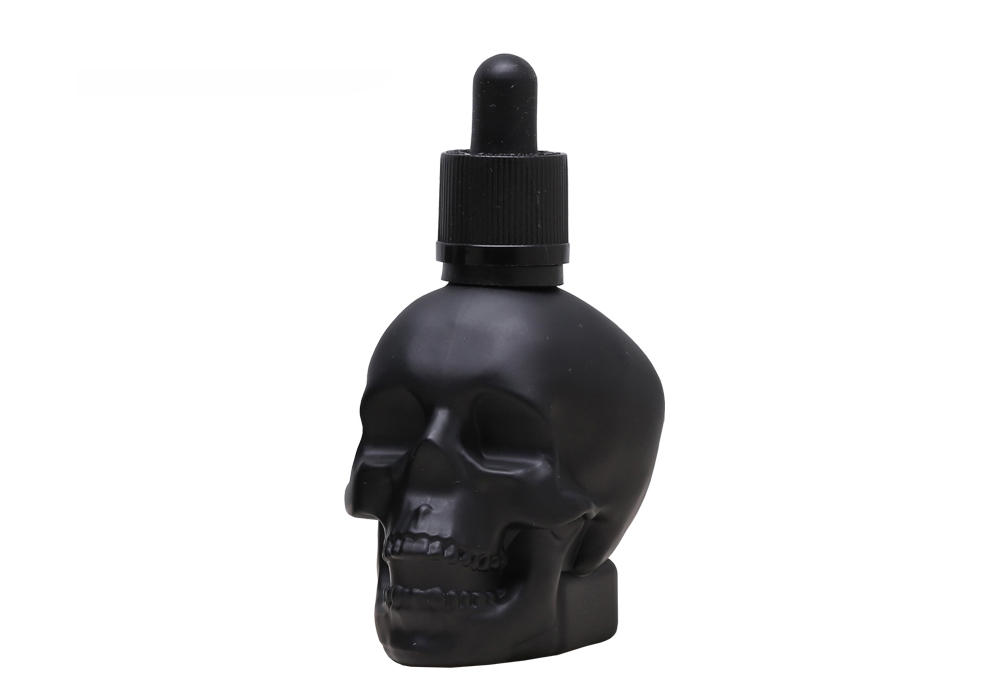 glass skull bottle