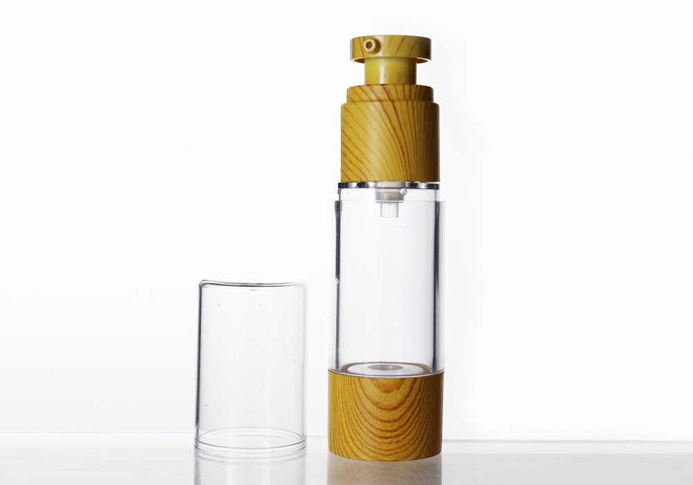 airless bottle with bamboo lid