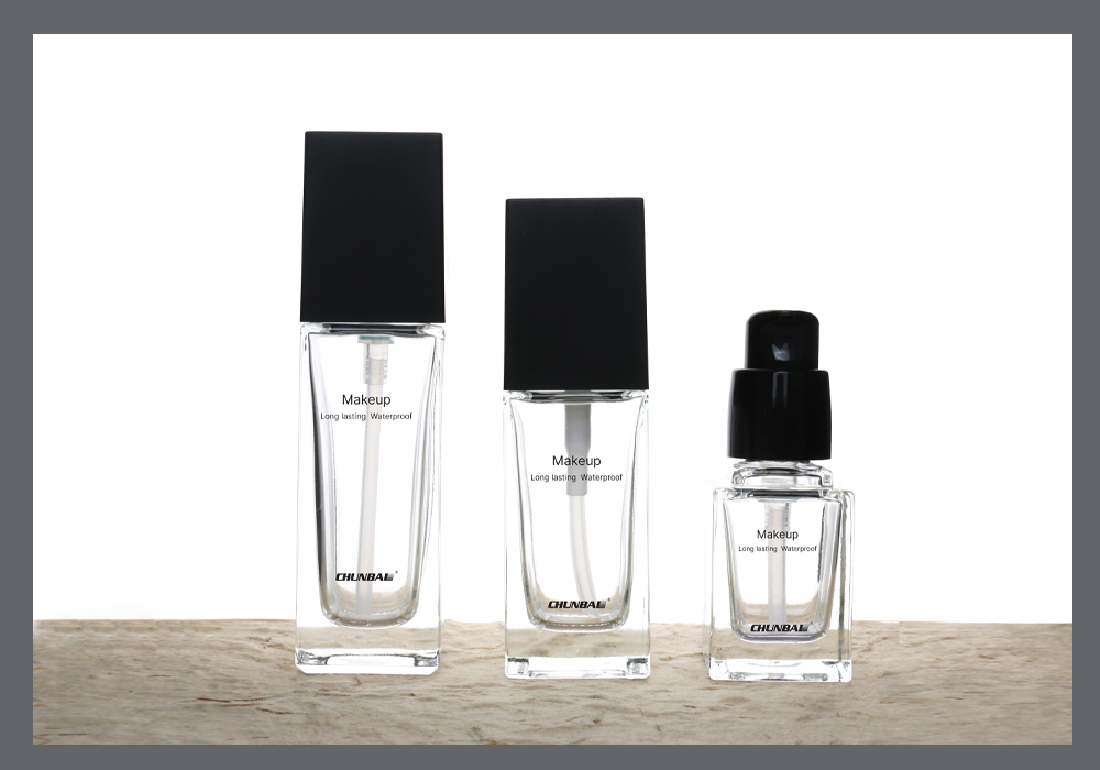 cosmetic glass pump bottle